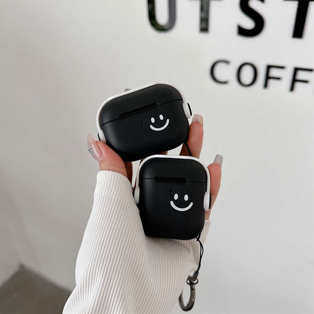 AirPodsproケース にこにこフェイス付きイヤホンケース