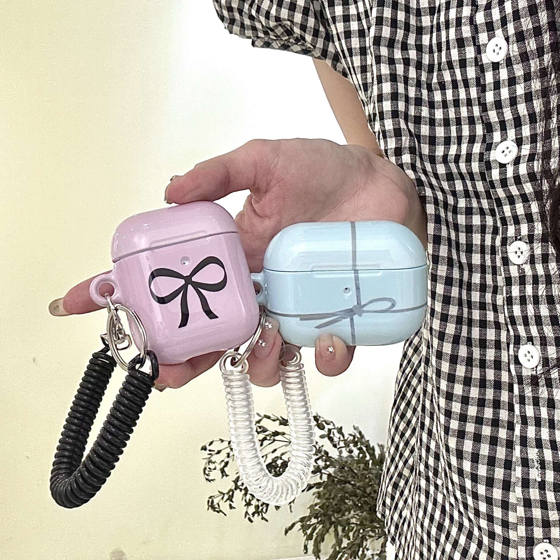リボン柄AirPodsproケース保護カバー