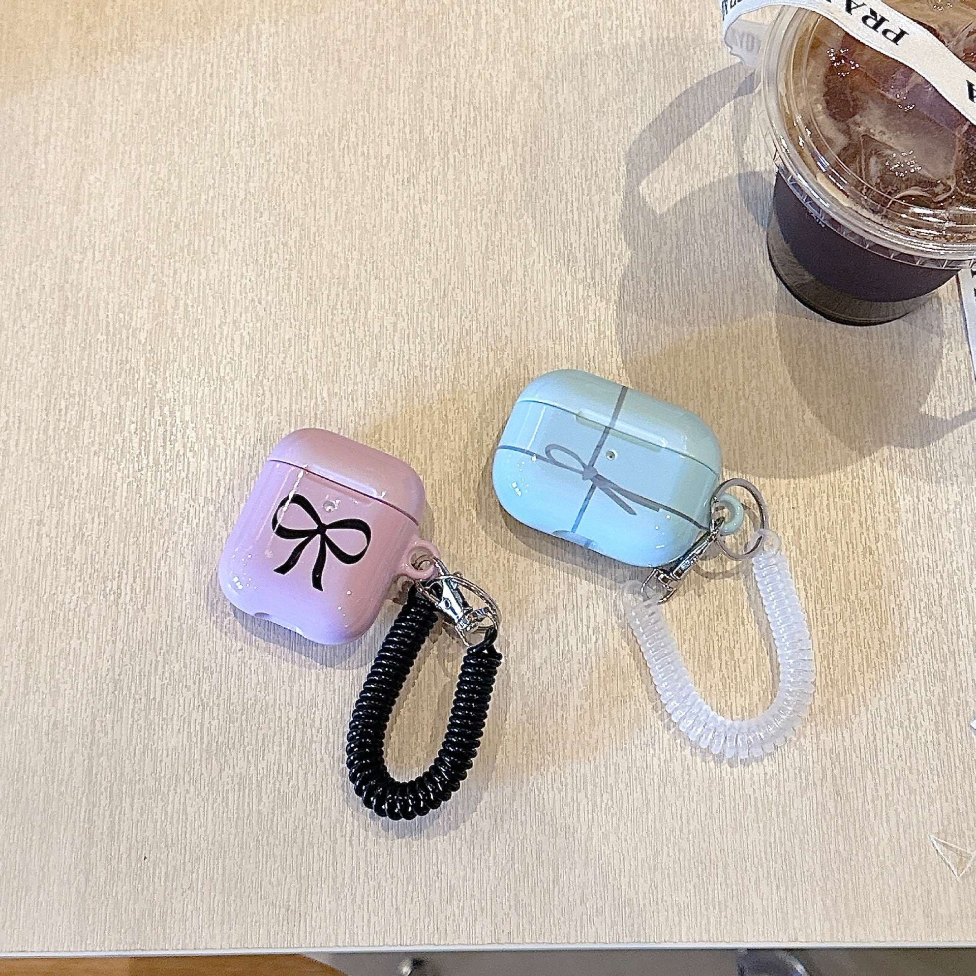 リボン柄AirPodsproケース保護カバー