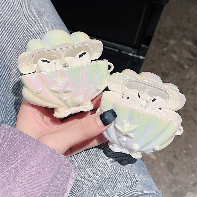 貝殻風ふわもこAirPodsproケース