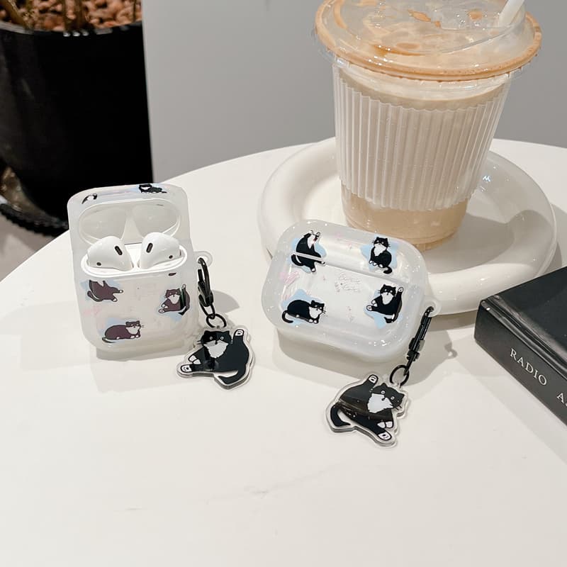 Airpodsケース 癒やし系ねこ柄 充電ケース保護カバー