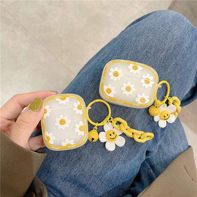 スマイルデイジー柄AirPodsproケース