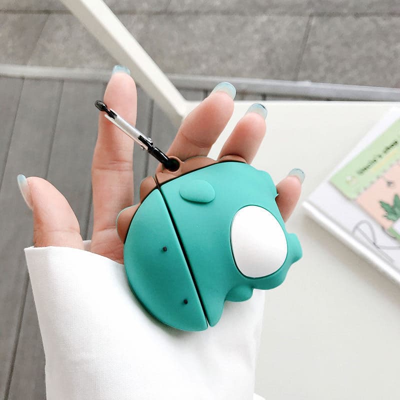 Airpodsケース Airpods可愛い恐竜デザイン イヤホンケース カラビナ付き