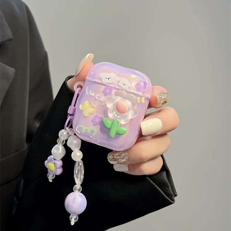 花モチーフのかわいいAirPodsproケース