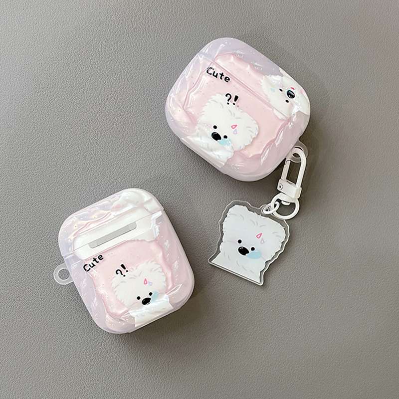 AirPodsproケース かわいい子犬デザインのイヤホンケース