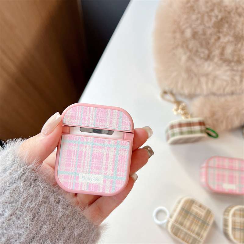 チェック柄AirPodsproケースチャーム付き
