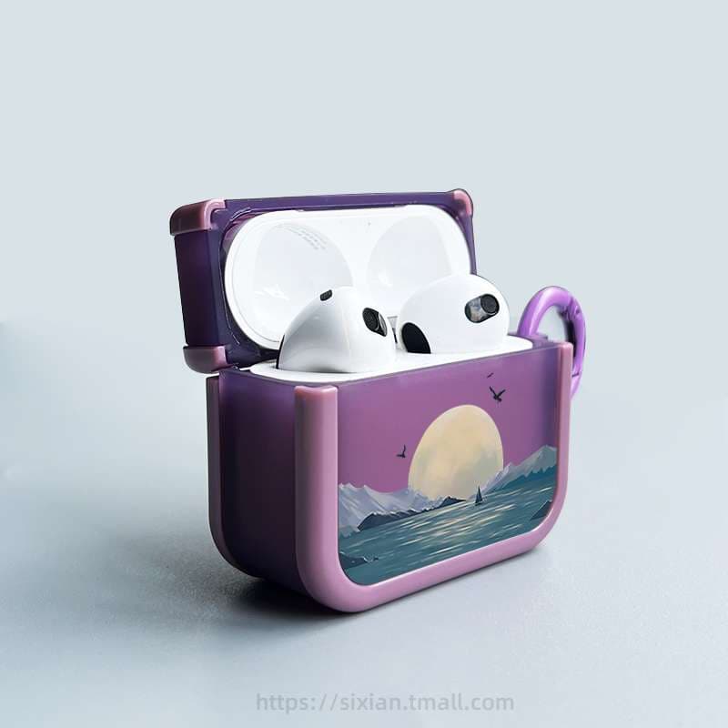 AirPodsproケース 風景画シリコンイヤホンケース