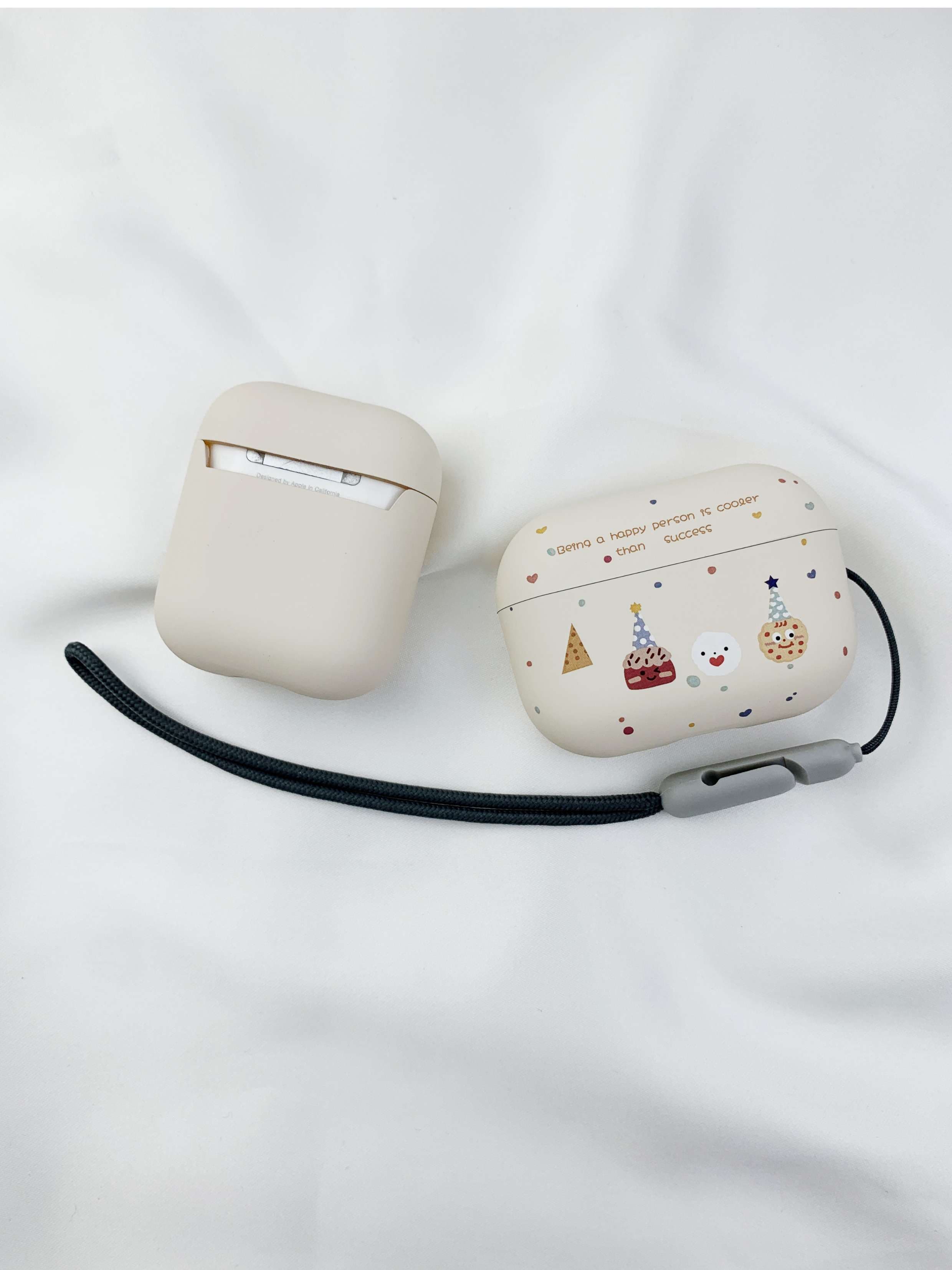 幸せメッセージ付き可愛いキャラクターAirPodsproケース