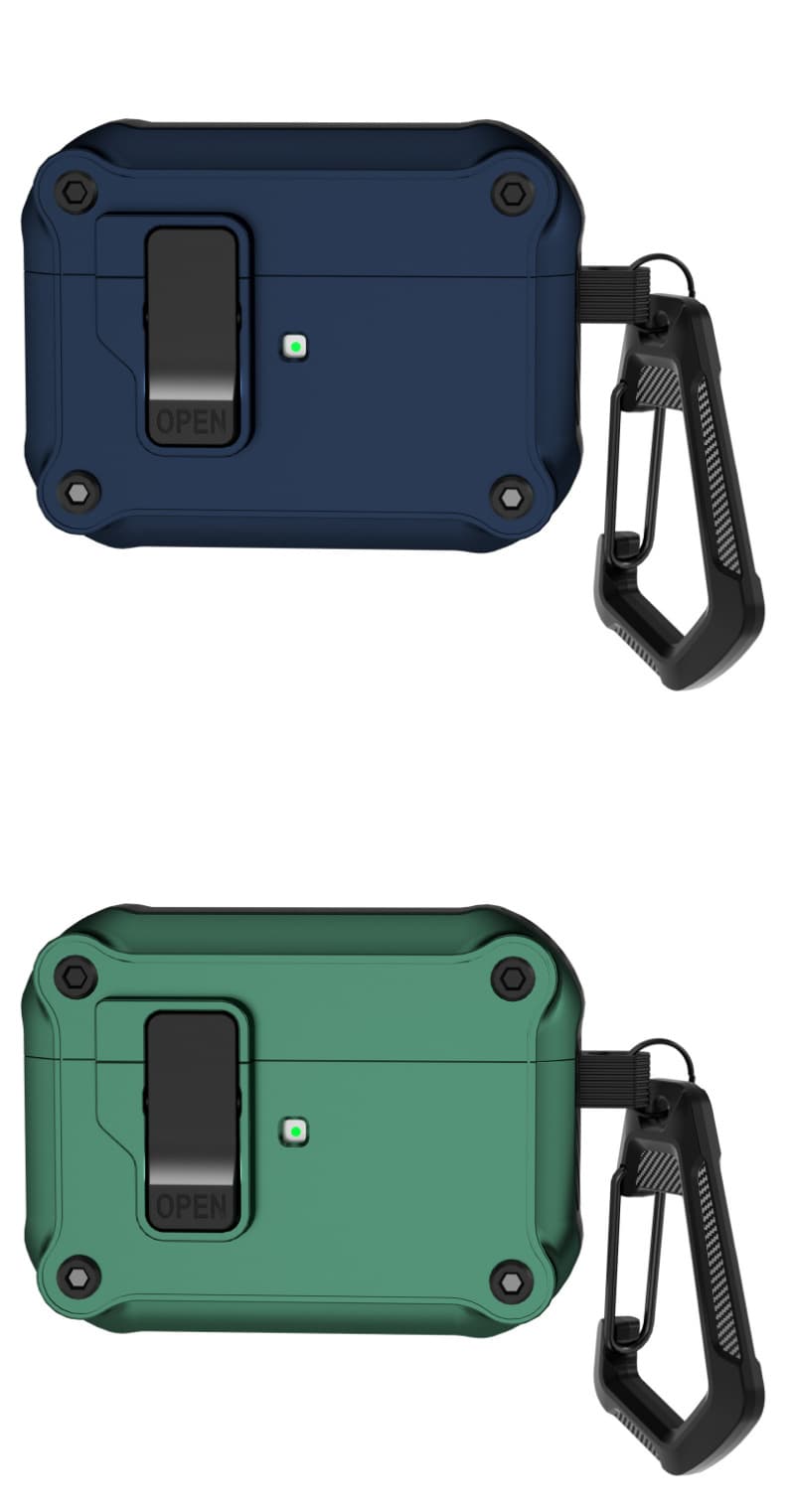 Airpodsケース 頑丈な装甲防水型携帯ケース