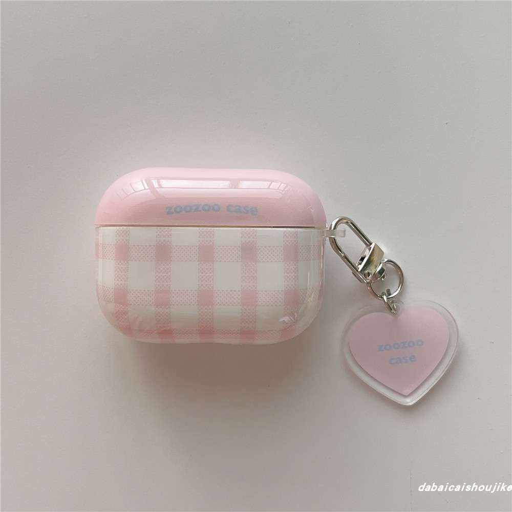 かわいいチェック柄AirPodsproケース