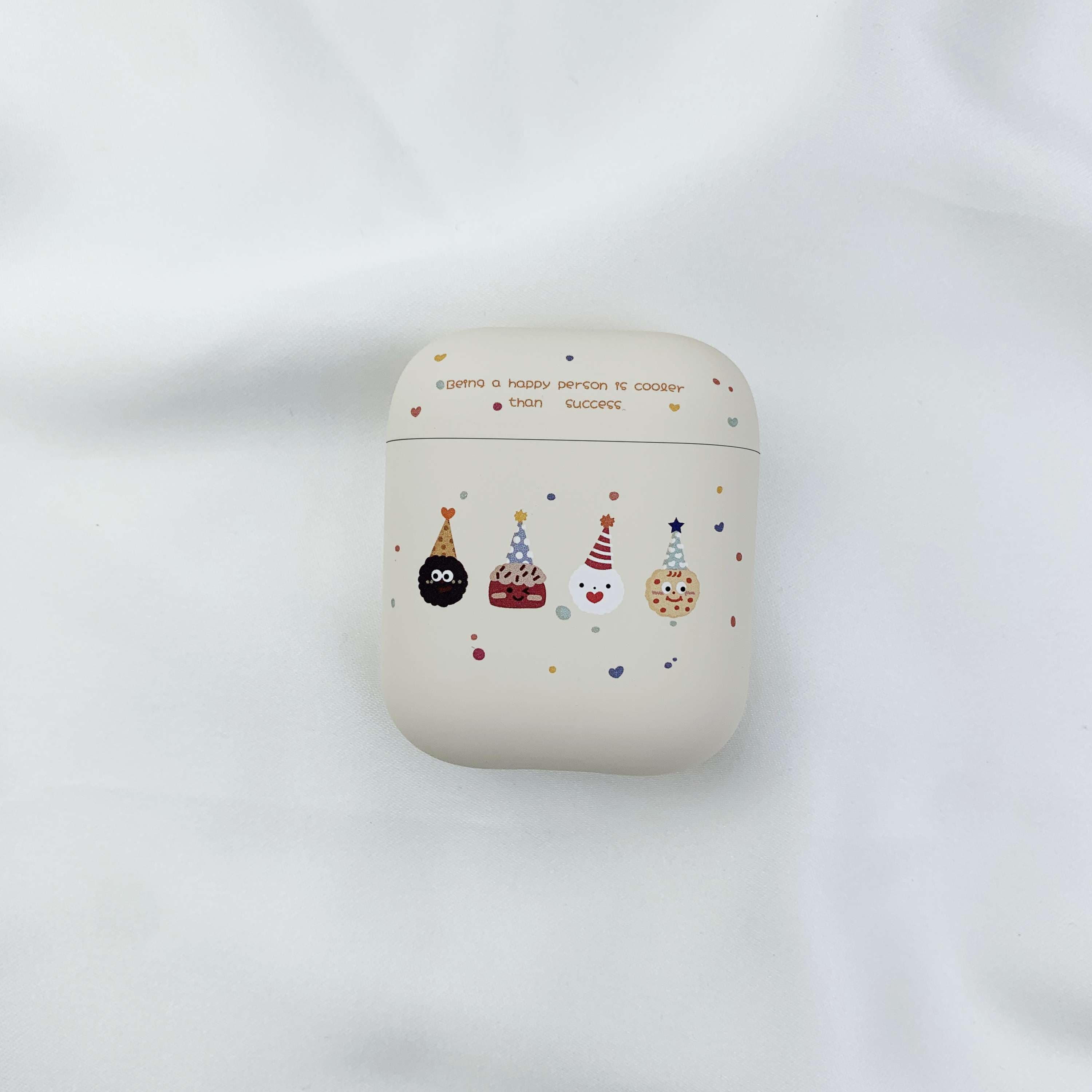 幸せメッセージ付き可愛いキャラクターAirPodsproケース