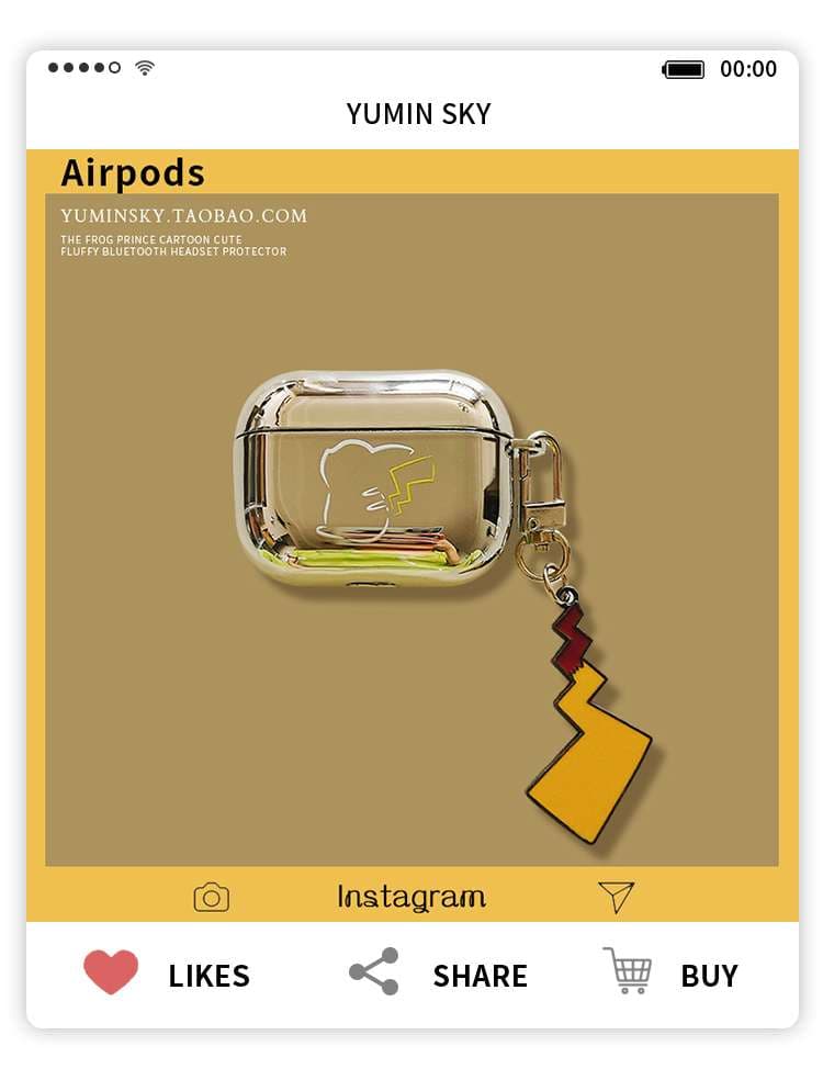 AirPodsproケース ポケットモンスター電気ネズミ風ケース
