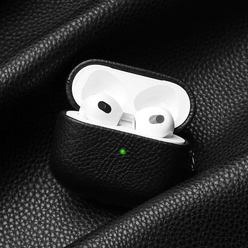AirPodsケース 高級感あふれるキーホルダー付きイヤホンケース