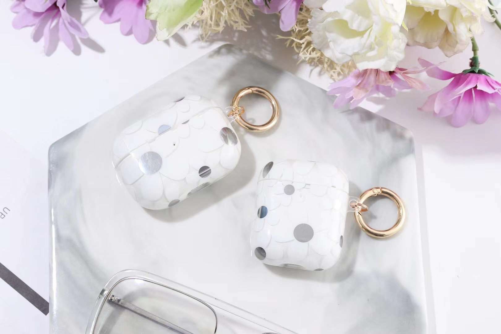 花柄アートデザインAirPodsproケース