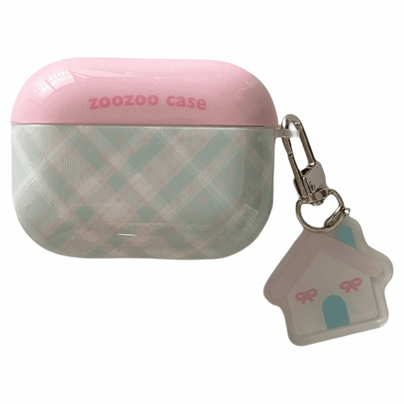 かわいいチェック柄AirPodsproケース