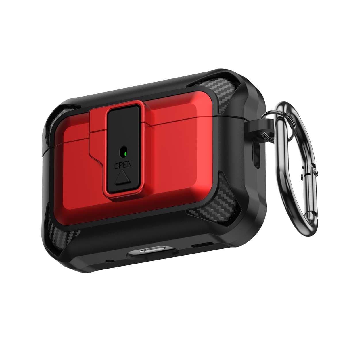 AirPodsproケース 頑丈な保護ケース カラビナ付き