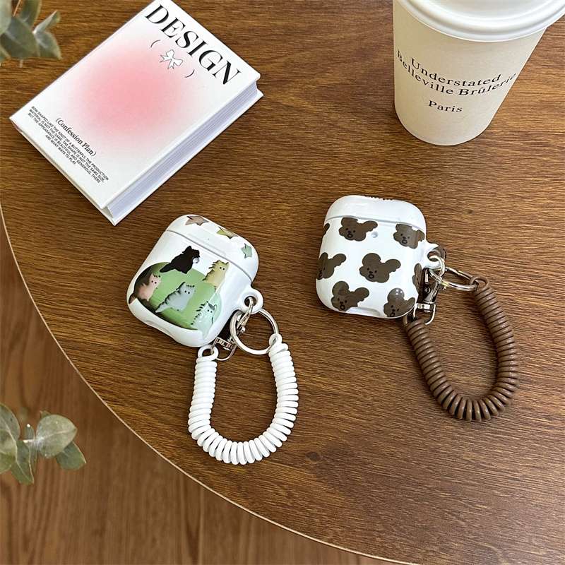 AirPodsproケース 動物柄アクセサリー付きイヤホンケース
