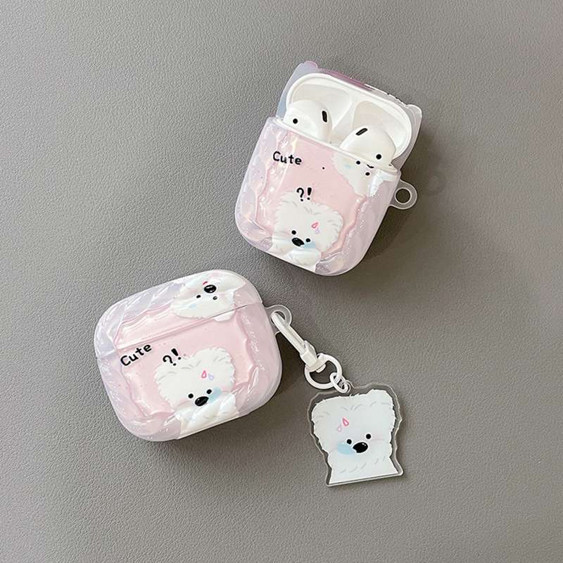 AirPodsproケース かわいい子犬デザインのイヤホンケース