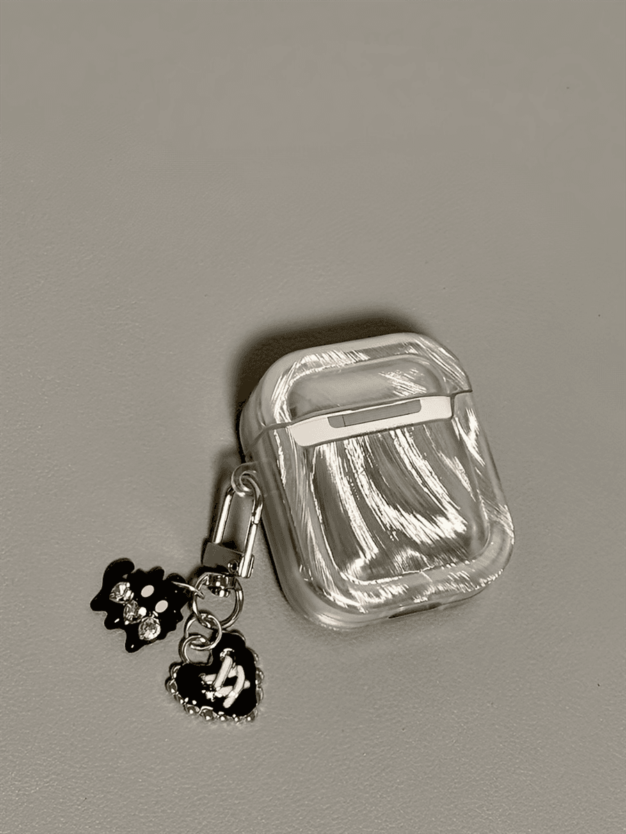 くろねこリボン メタリック AirPods/AirPodsproケース