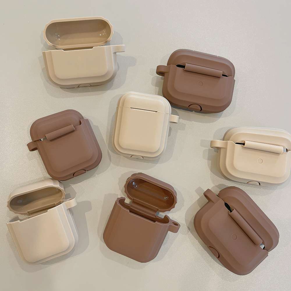 ラテカラー シンプル シリコン AirPods/AirPodsproケース