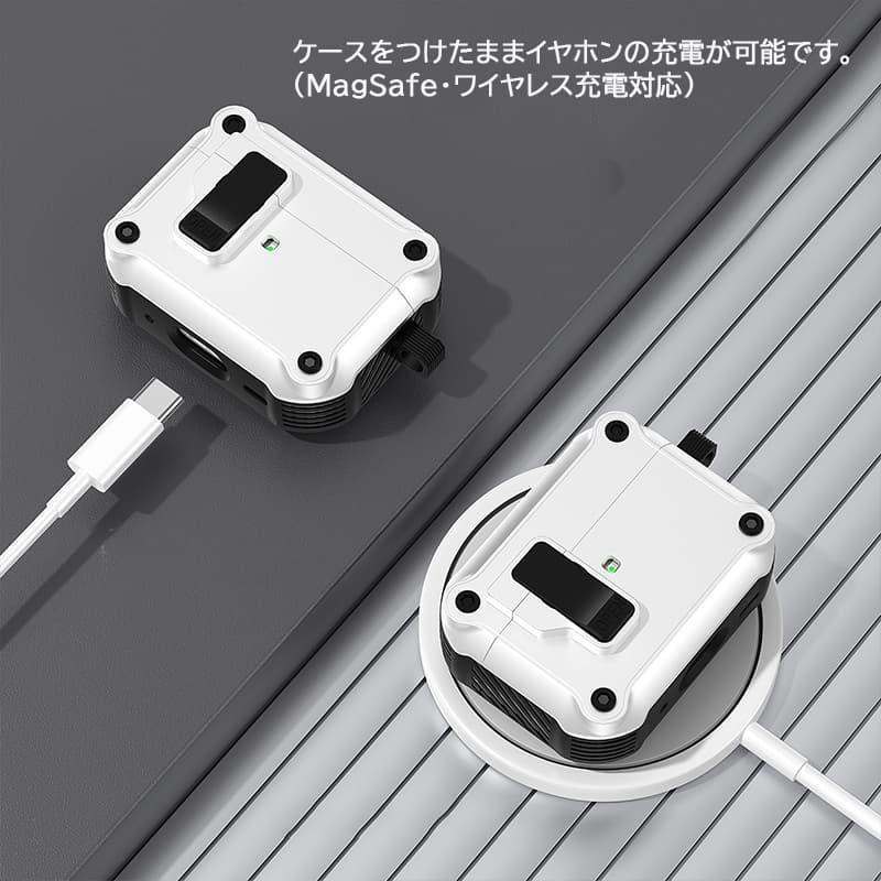 Airpodsケース 安心ロック機能つき エアーポッズケース 第1第2世代対応 送料無料