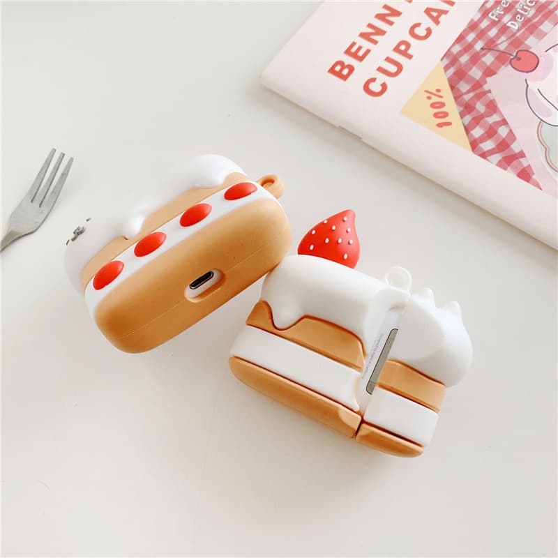 Airpodsケース いちごショートケーキ猫ちゃんエアーポッズケース