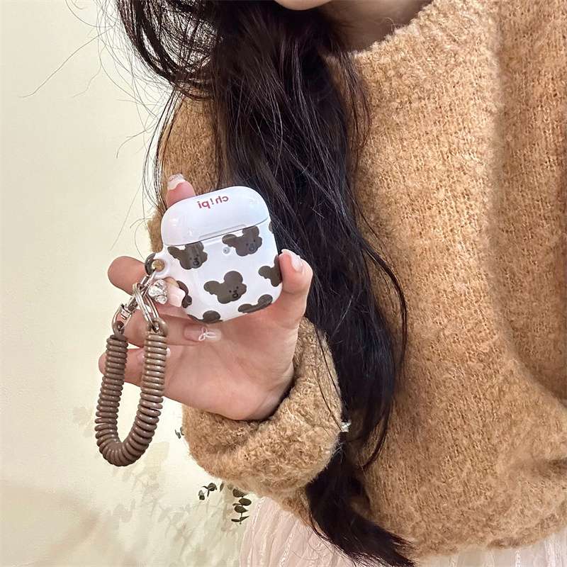 AirPodsproケース 動物柄アクセサリー付きイヤホンケース