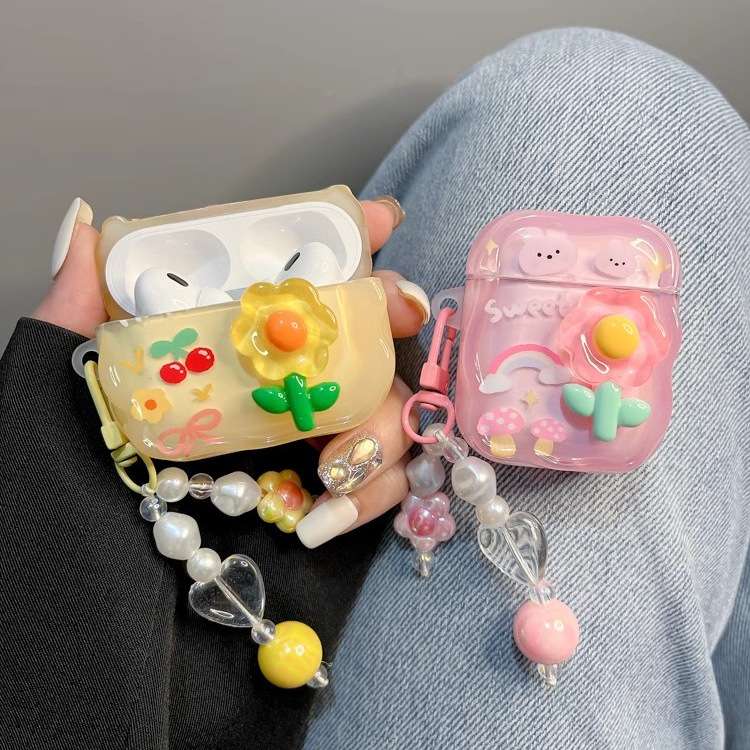 花モチーフのかわいいAirPodsproケース