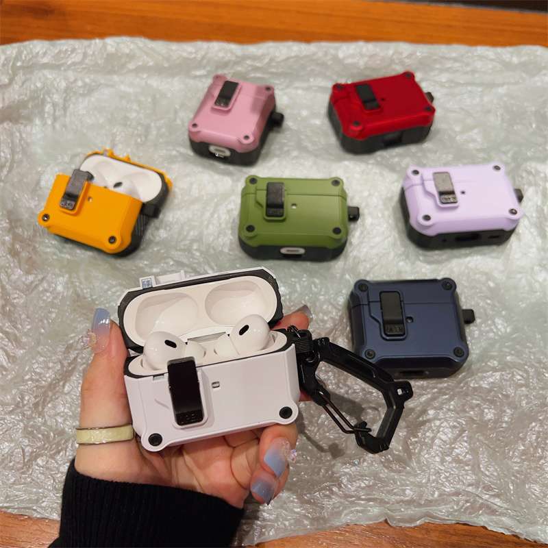 アウトドア カラビナ付 AirPods/AirPodsproケース
