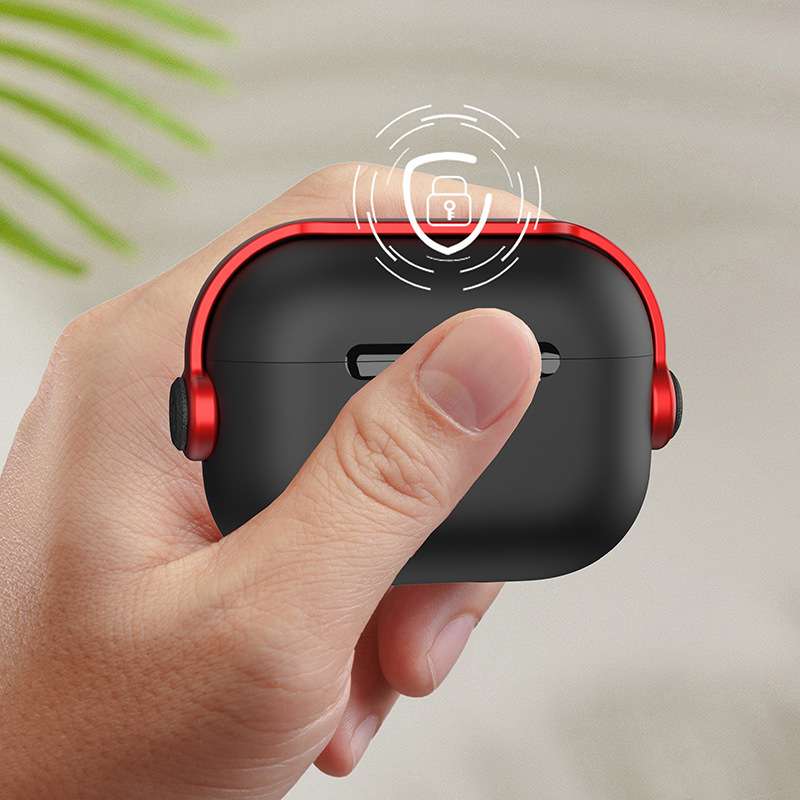 シンプル メンズ 耐衝撃 リング付き AirPods/AirPodsproケース