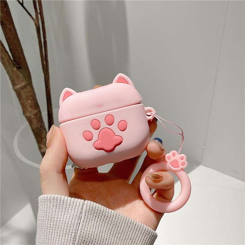 肉球モチーフ 耳付きAirPodsproケース