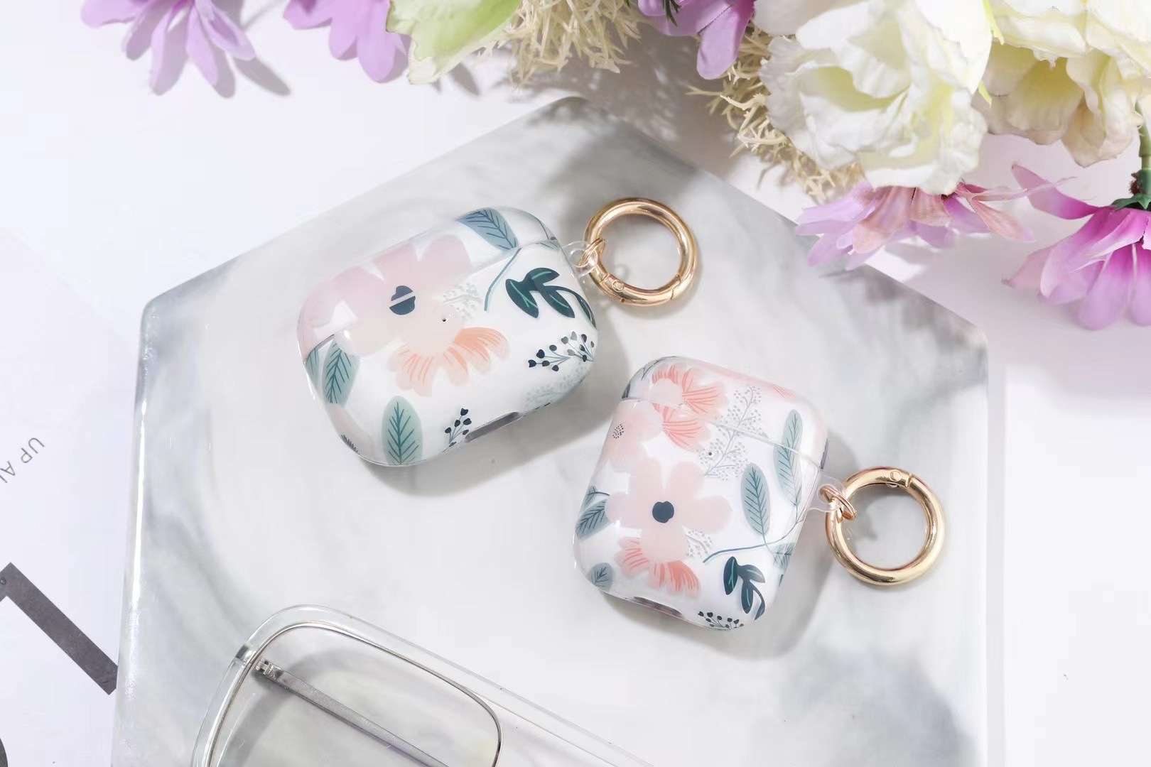 花柄アートデザインAirPodsproケース