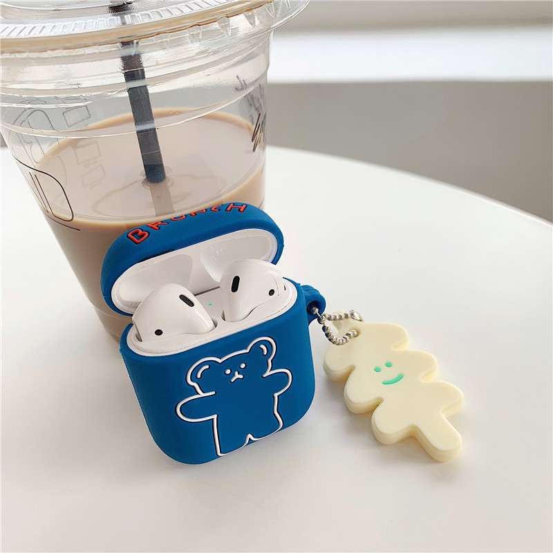 AirPodsproケース くまさんチャーム付きイヤホンケース