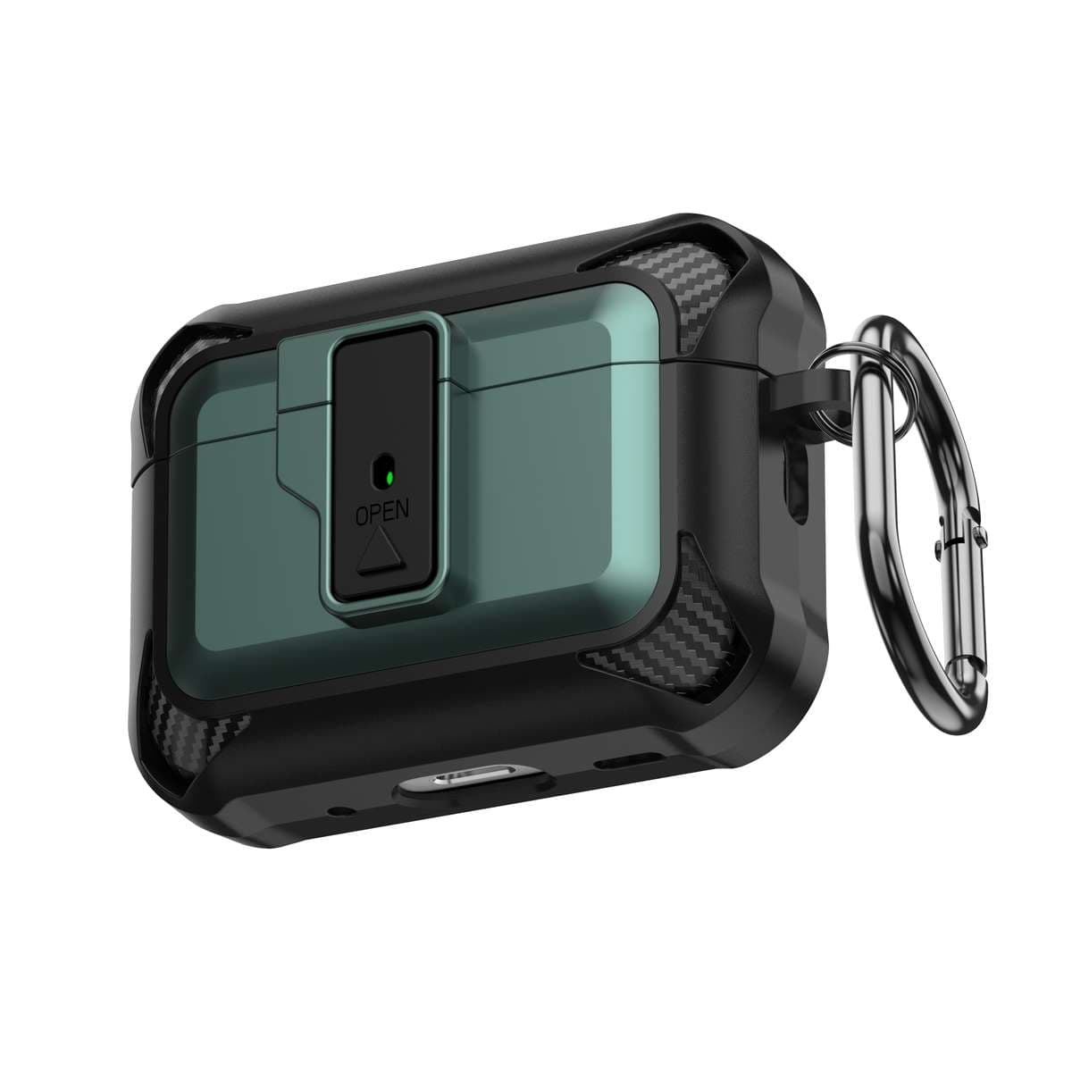AirPodsproケース 頑丈な保護ケース カラビナ付き