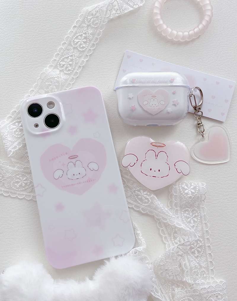かわいい うさぎ パステル AirPods/AirPodsproケース