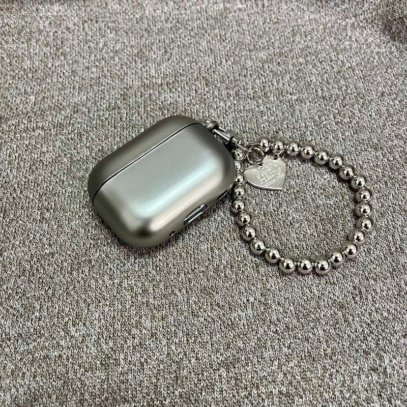 シルバーチャームブレスレット付きAirPodsproケース AirPods