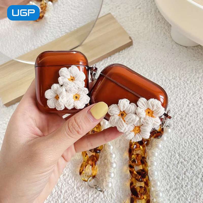AirPodsproケース 花飾りミニポーチチェーン AirPods