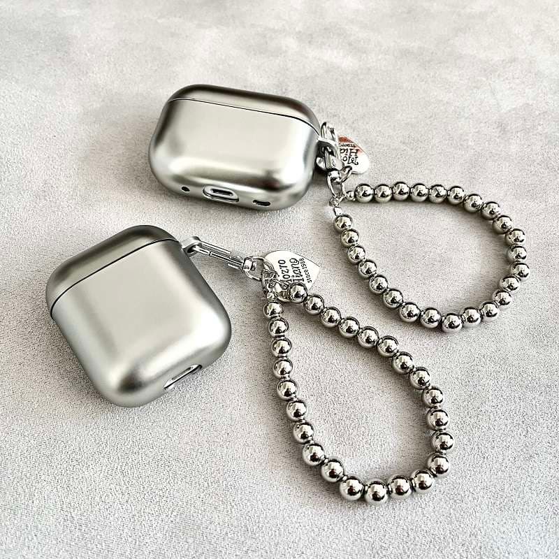 シルバーチャームブレスレット付きAirPodsproケース AirPods