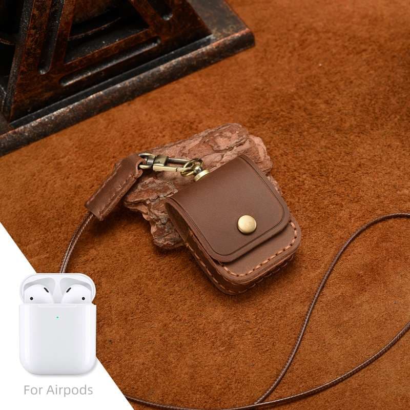 AirPods レトロ風レザーAirPodsproケース ネイビー AirPodsproケース