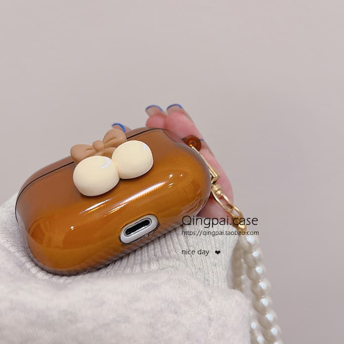 Airpodsケース さくらんぼパール付きかわいいエアーポッズケース第1第2第3世代対応