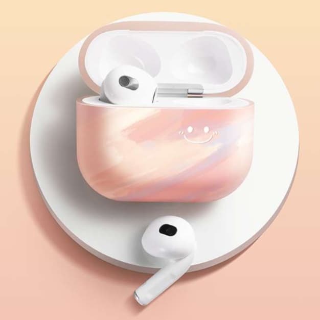 【廃盤】AirPods スマイルデザイン マーブル調AirPodsケース AirPodsケース