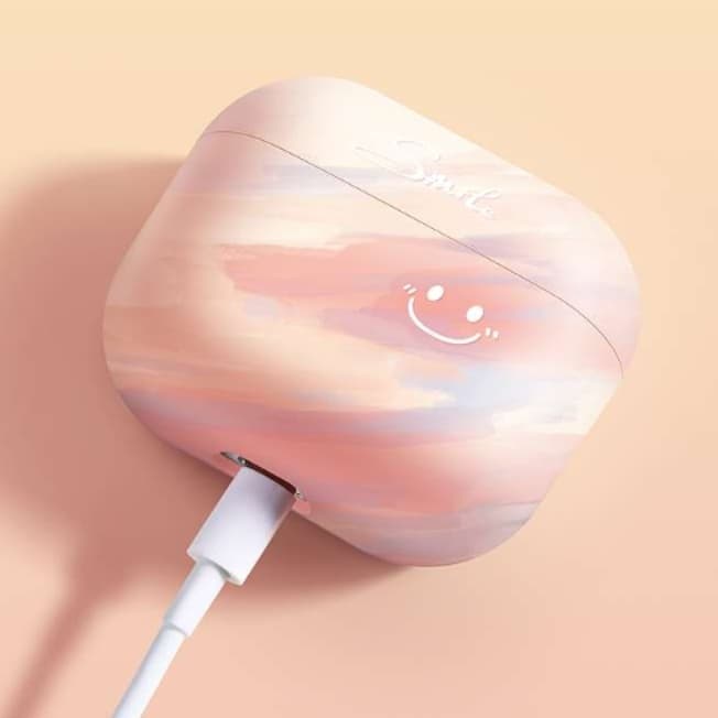 【廃盤】AirPods スマイルデザイン マーブル調AirPodsケース AirPodsケース
