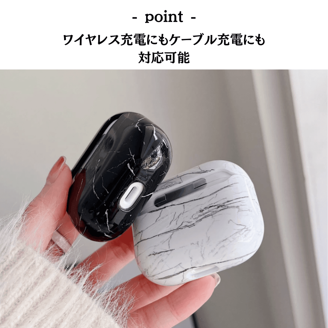 人気 かわいい おしゃれ 大理石模様 AirPods/AirPodsproケース