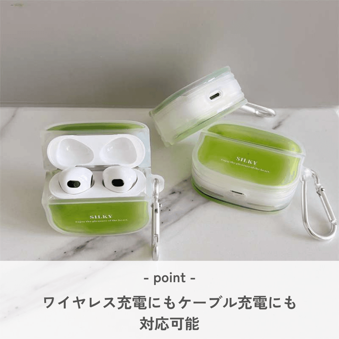かわいい おしゃれ グリーン AirPods/AirPodsproケース
