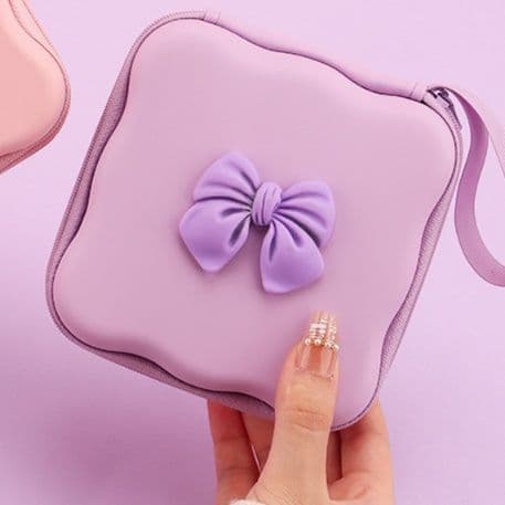 Airpodsケース リボンモチーフ付きポータブル収納ケース