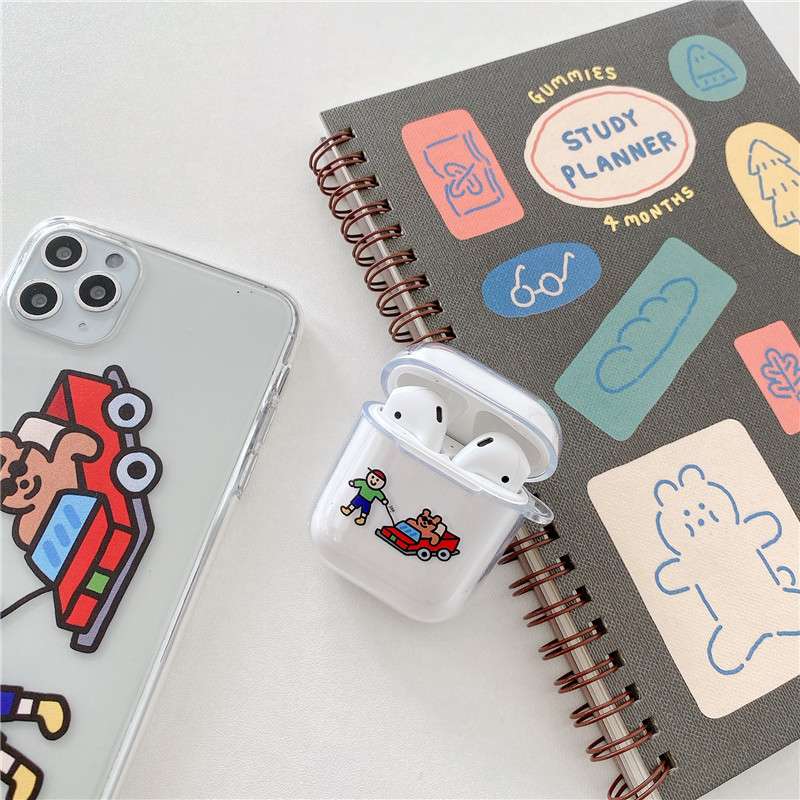 【廃盤】AirPodsケース かわいい落書きイラスト付きイヤホンケース