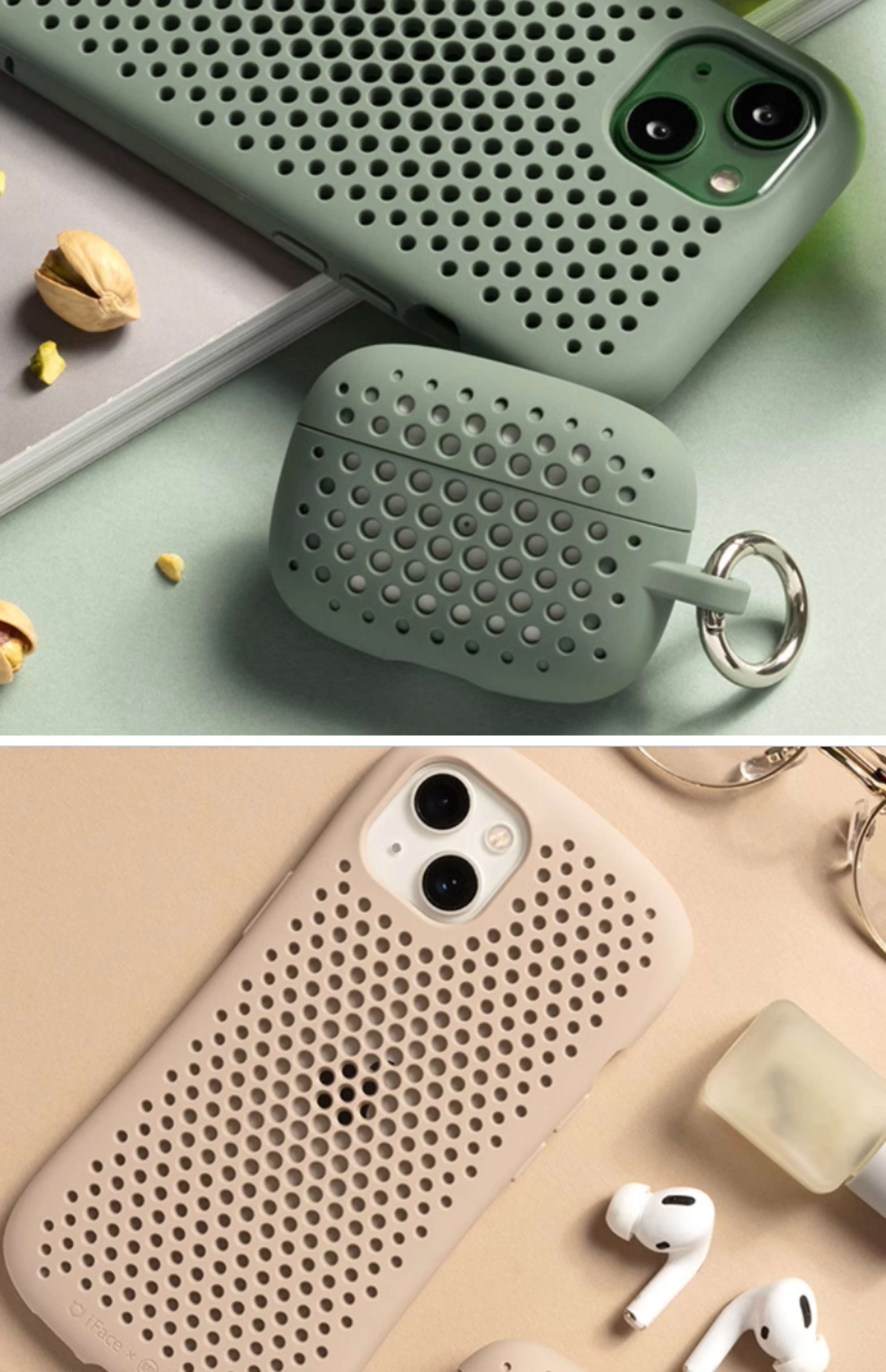 【廃盤】AirPodsケース 穴あきシリコン製イヤホンケース