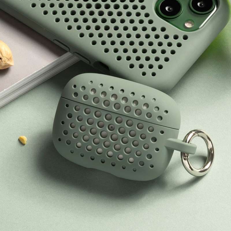 【廃盤】AirPodsケース 穴あきシリコン製イヤホンケース