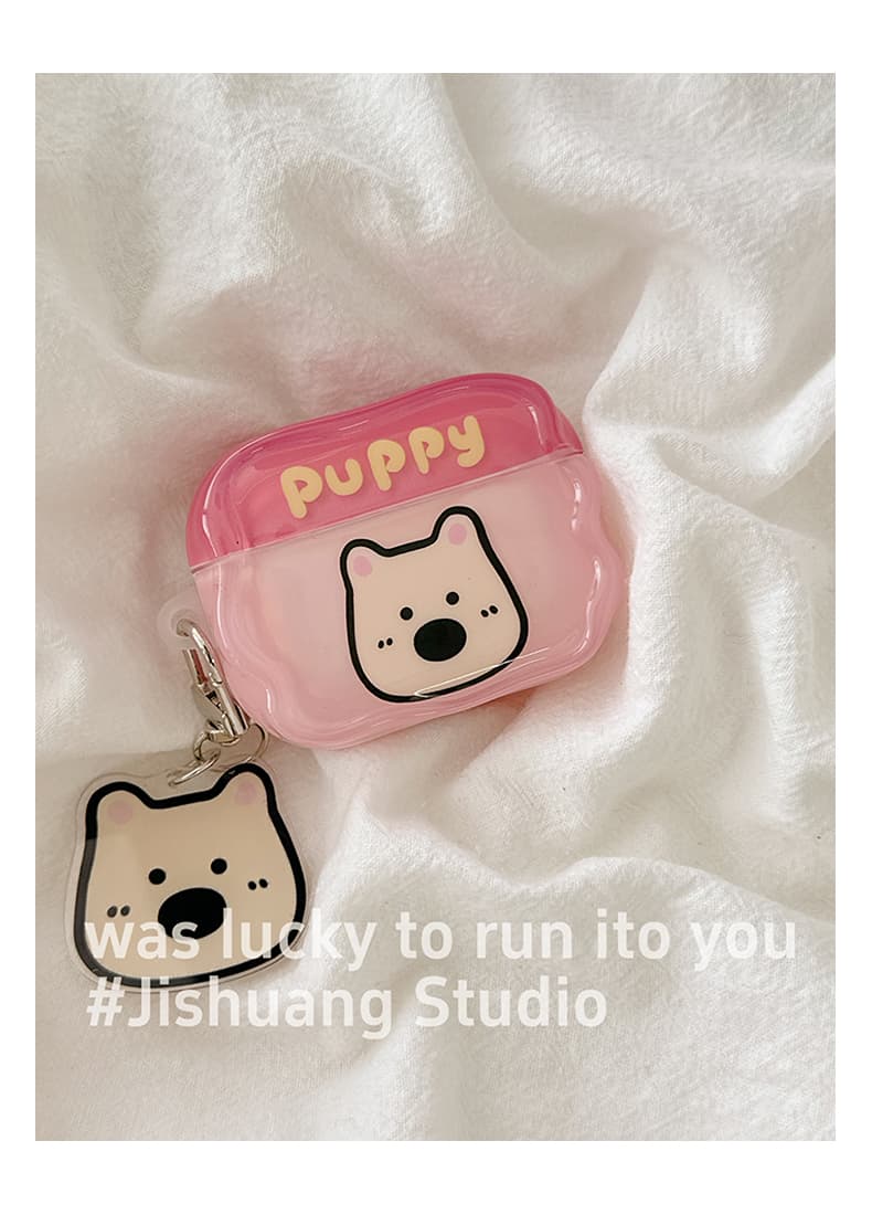 Airpodsケース かわいい子犬イラスト保護ケース