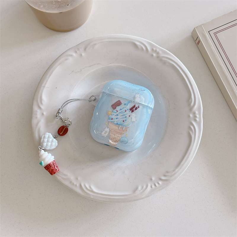 アイスクリーム柄AirPodsproケースチャーム付き